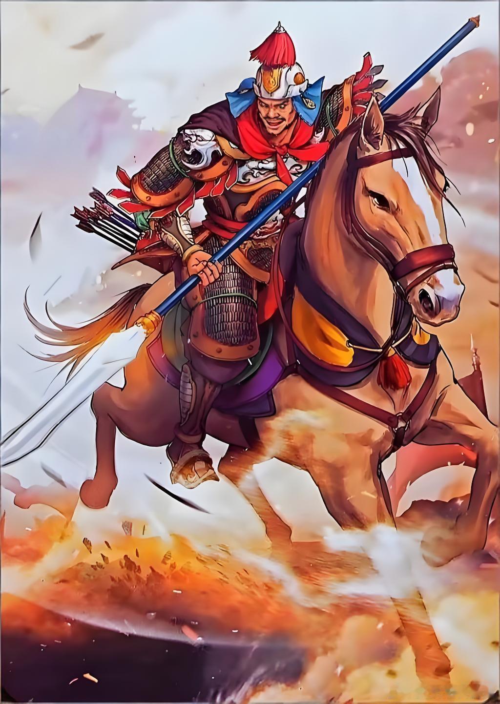 花云号称 “铁棍无敌一阵风”，手持一条百斤重的镔铁大棍，有万夫莫敌之勇。他曾在武
