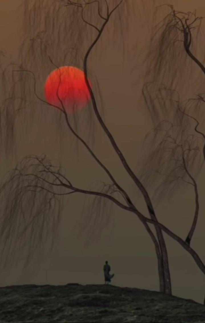七律  晚冬清晨


晨霭蒙蒙还未消，
东风欲破柳丝摇。
长河红日寒酥映，
野渡