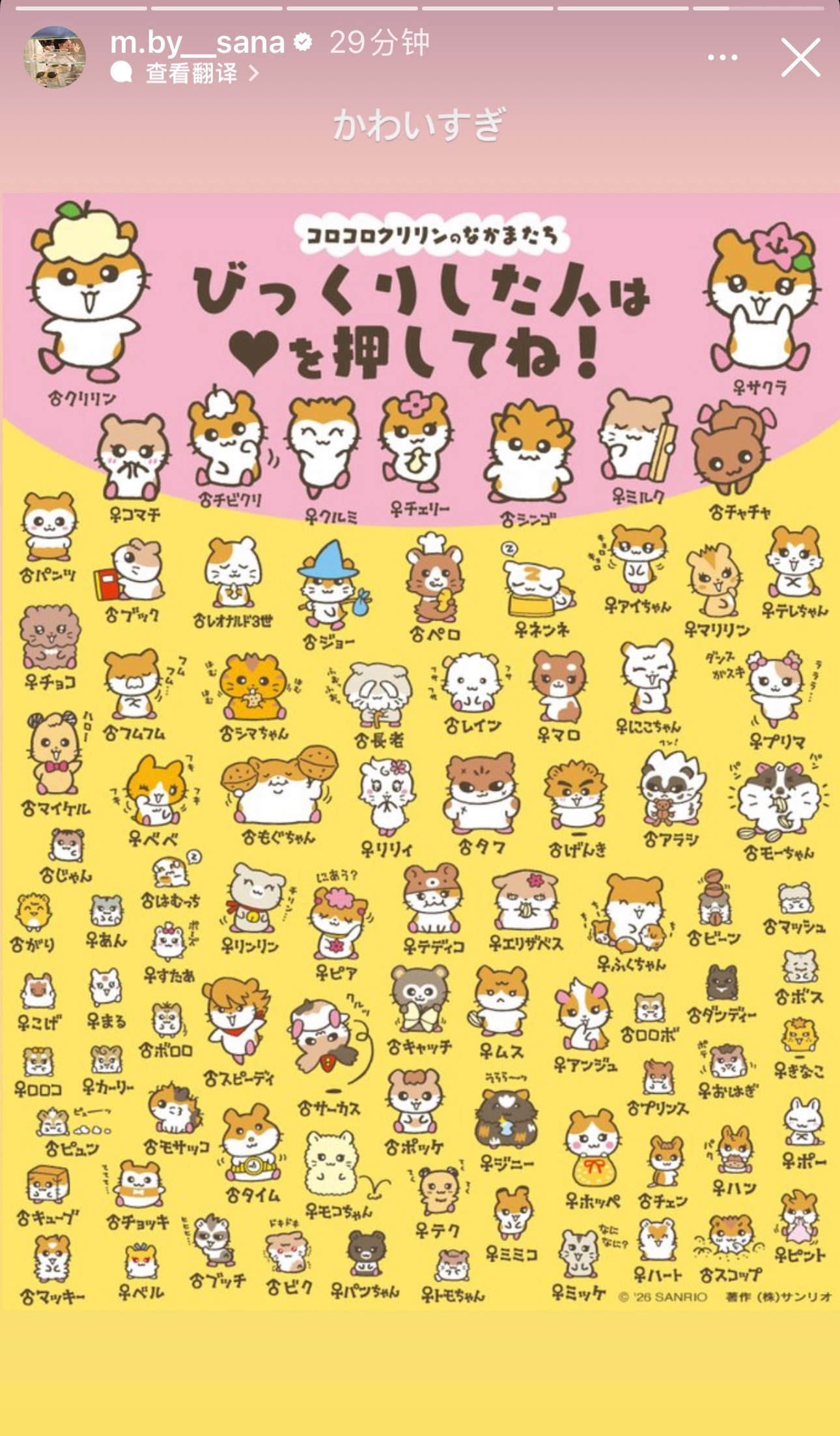 m.by_sana更新：かわいです/太可爱了突然发耗子家族族谱？？ 