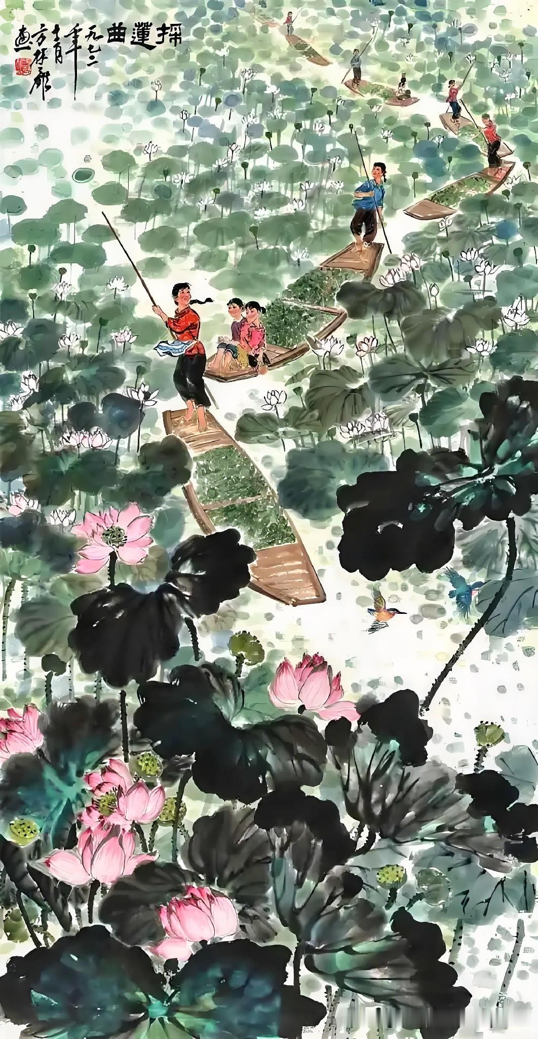 《泛舟绕孤山赏荷花·其三》
——宋·杨万里
岸岸园亭傍水滨，
裴园飞入水心横。