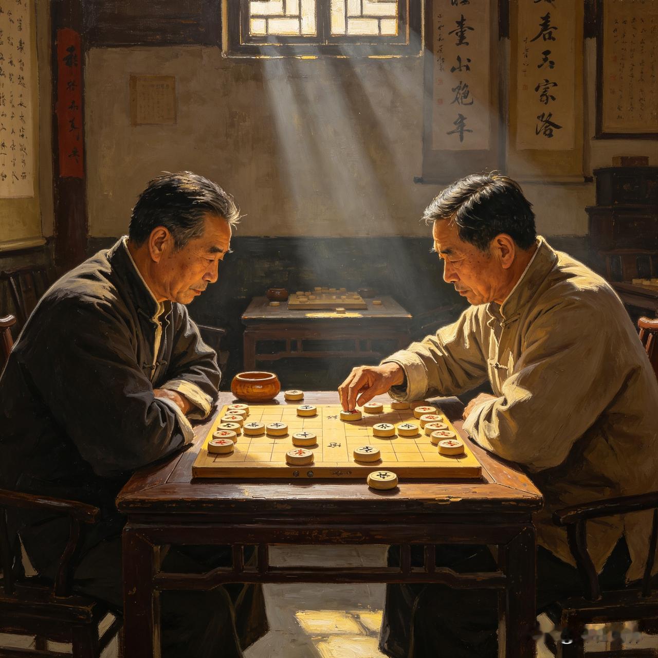 棋盘二尺争天下，下联您请
上联：棋盘二尺争天下，求横批！
棋盘虽小，可纳乾坤天地