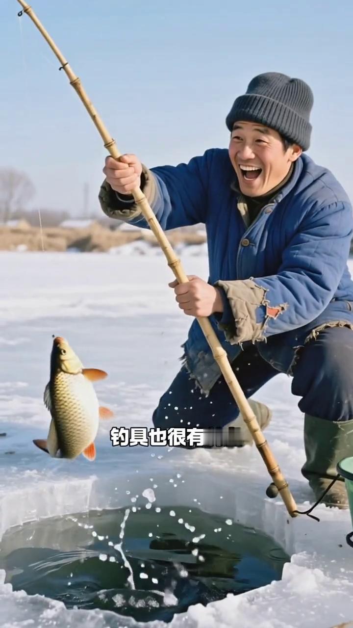 80年代冰钓是北方冬季最火的活动，那时候冰面厚实，周边是皑皑白雪，一片纯净的自然