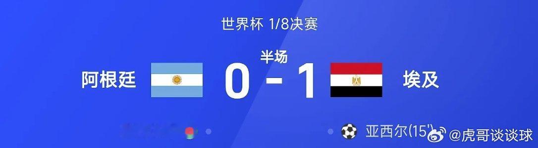 阿根廷vs埃及26赛季世界杯1/8决赛，阿根廷迎战埃及。半场战罢，双方比分暂为阿