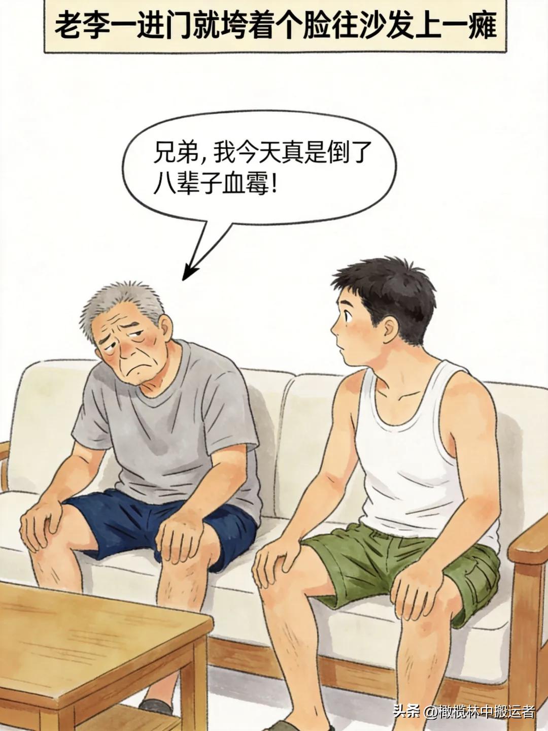 趣味漫画：老李开车轻轻刮了一下骑车女子，本以为赔点钱就完事，谁知检查结果出来后，