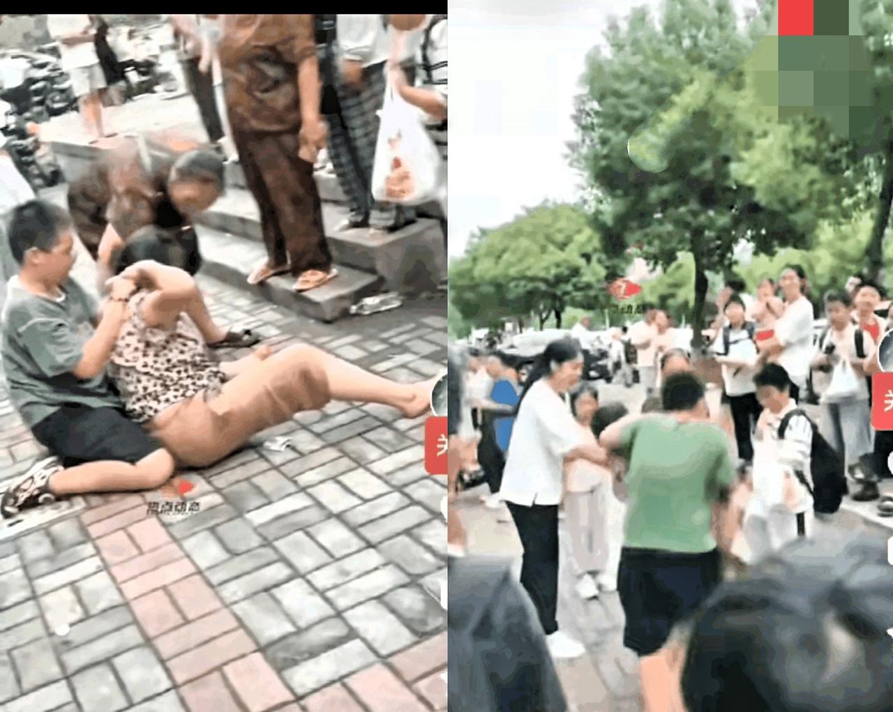 校门口那一幕，真能让围观的家长集体倒吸凉气！

刚散学，白头发老太太刚拉住孙子的