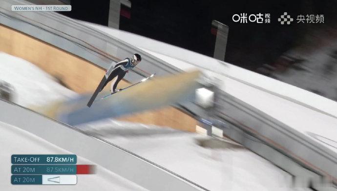 翁杨宁米兰冬奥会首秀翁杨宁跳台滑雪首跳超预期跳台滑雪女子标准台第一轮，🇨🇳中