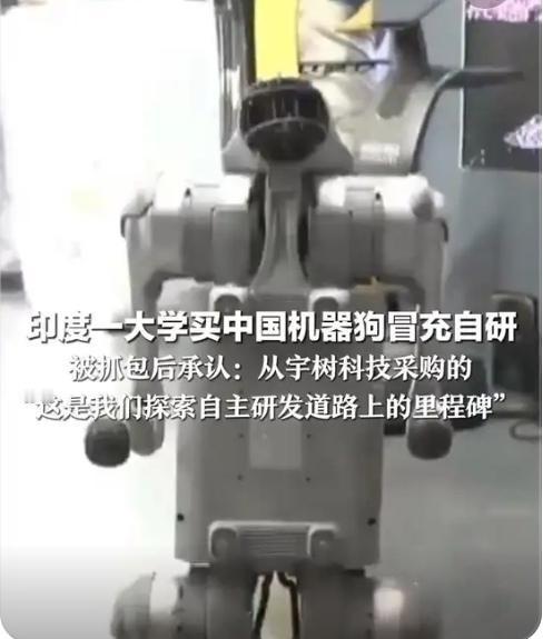 【在印度人工智能影响力峰会上，一所印度大学将一款中国企业研制的机器狗称为“自主研