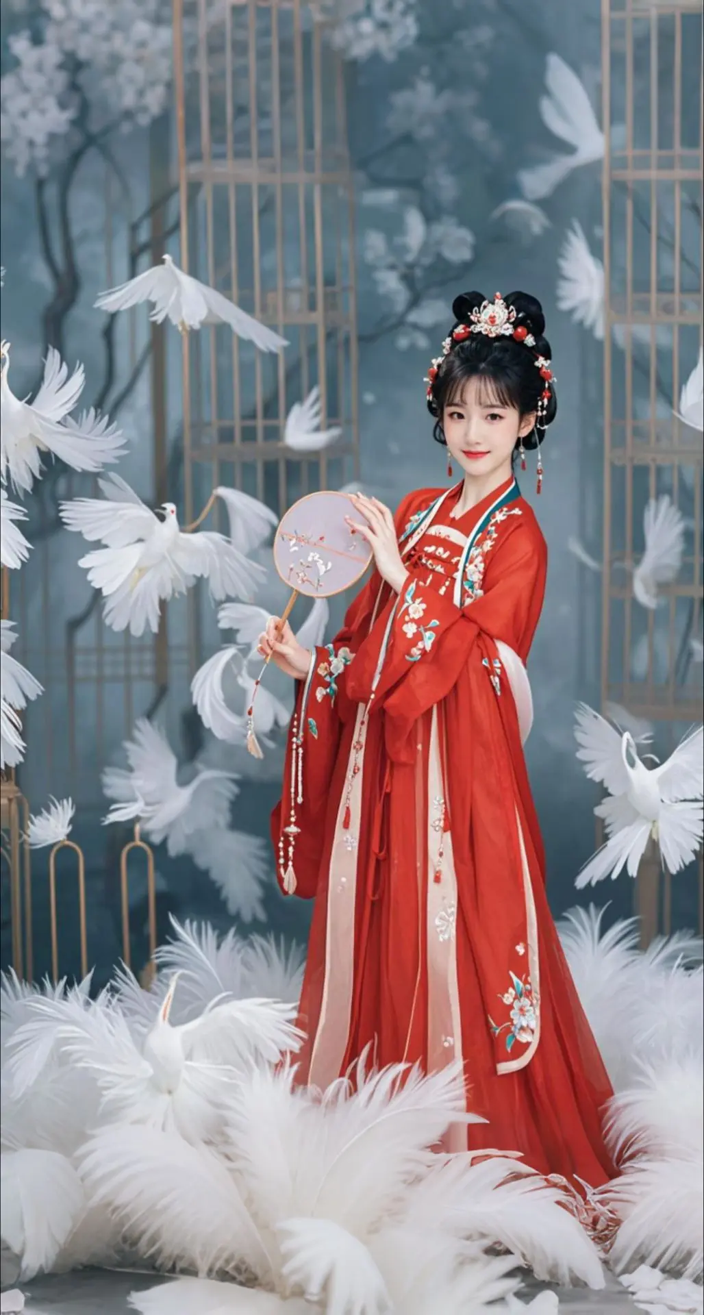 AI扩图 AI笼中美人影