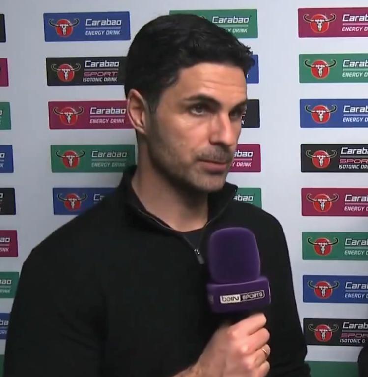 0-2曼城无缘联赛杯冠军，也无法完成三冠王。阿森纳教练米克尔·阿尔特塔：”有两个