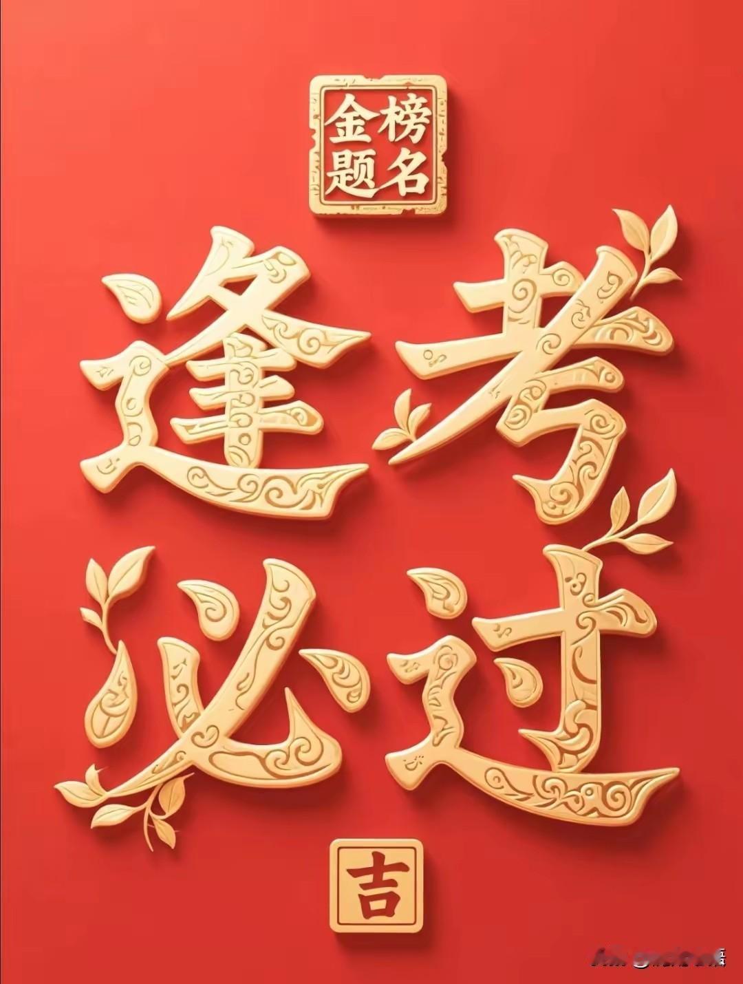 逢考必过，金榜题名。