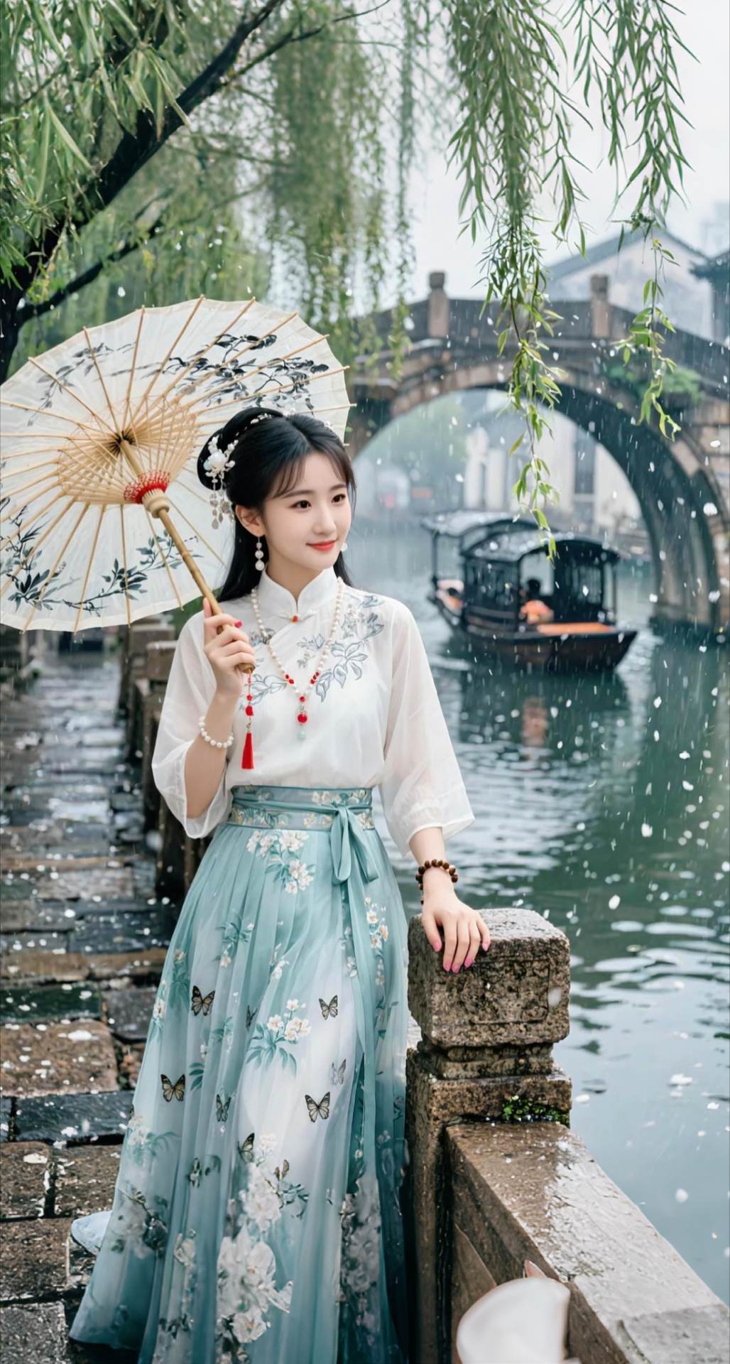 AI扩图 AI江南少女写真