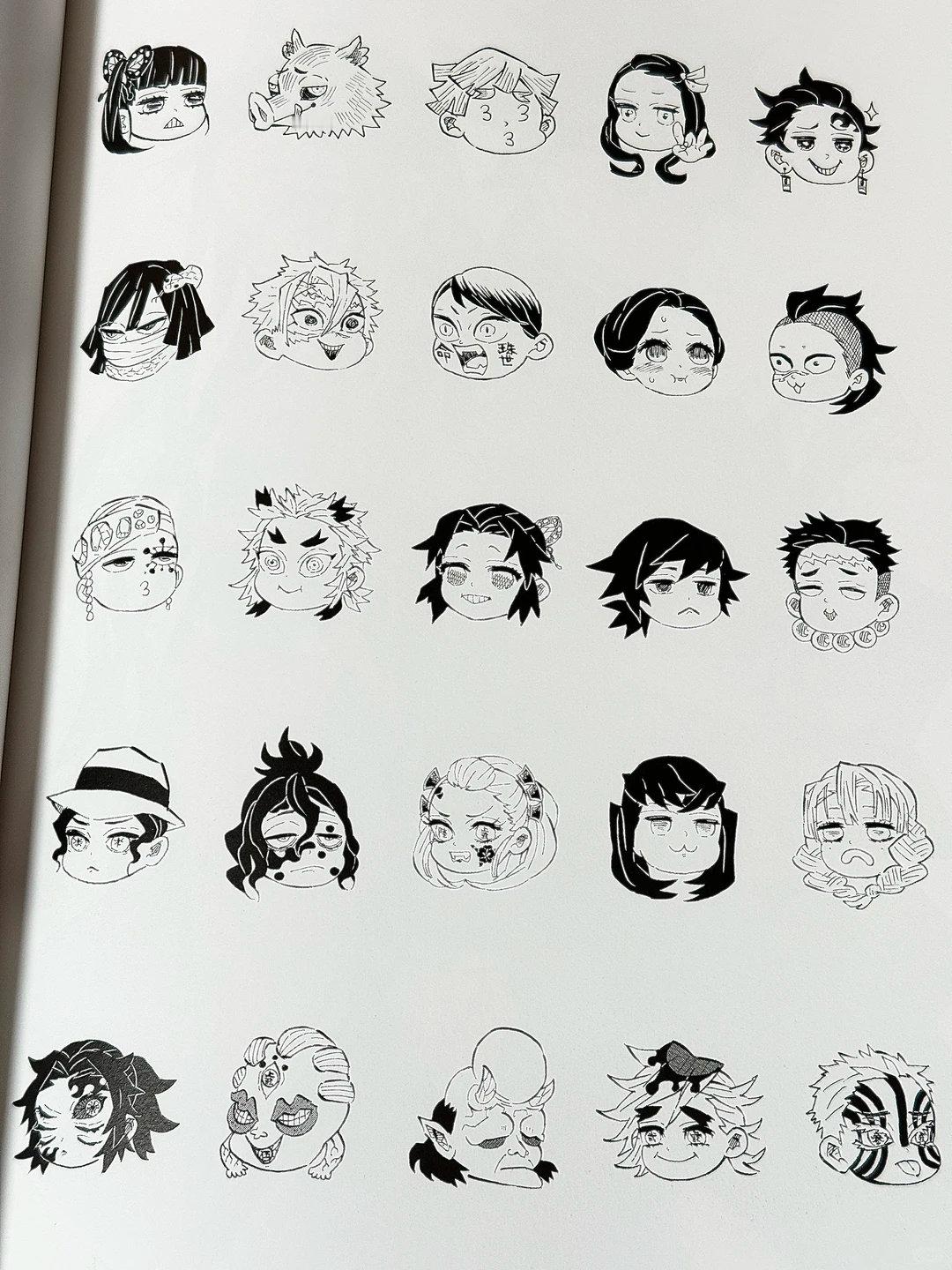 鬼灭之刃 画集插图，鳄鱼老师画的小人太萌了 