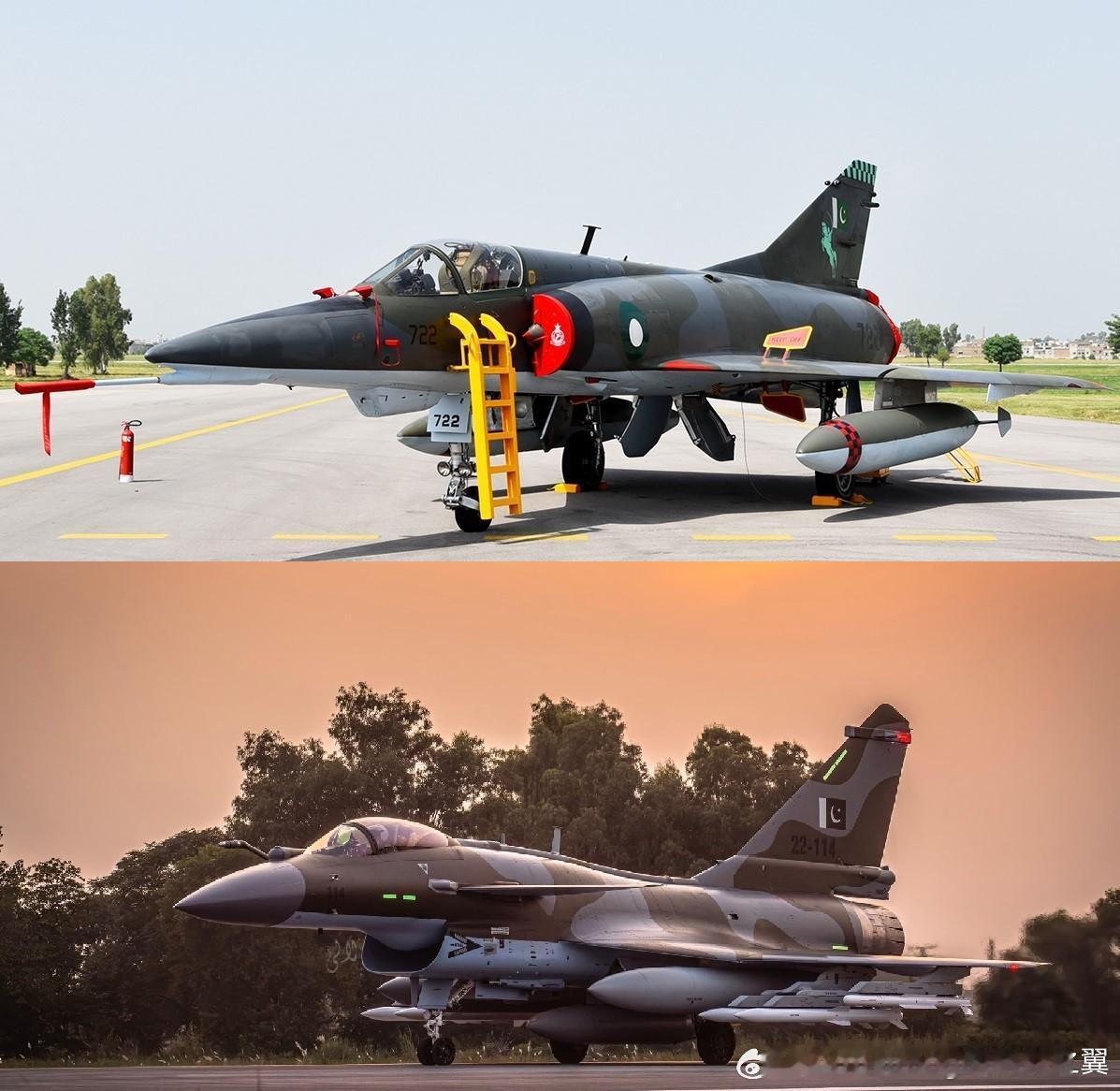 巴基斯坦两代海洋迷彩三角翼 