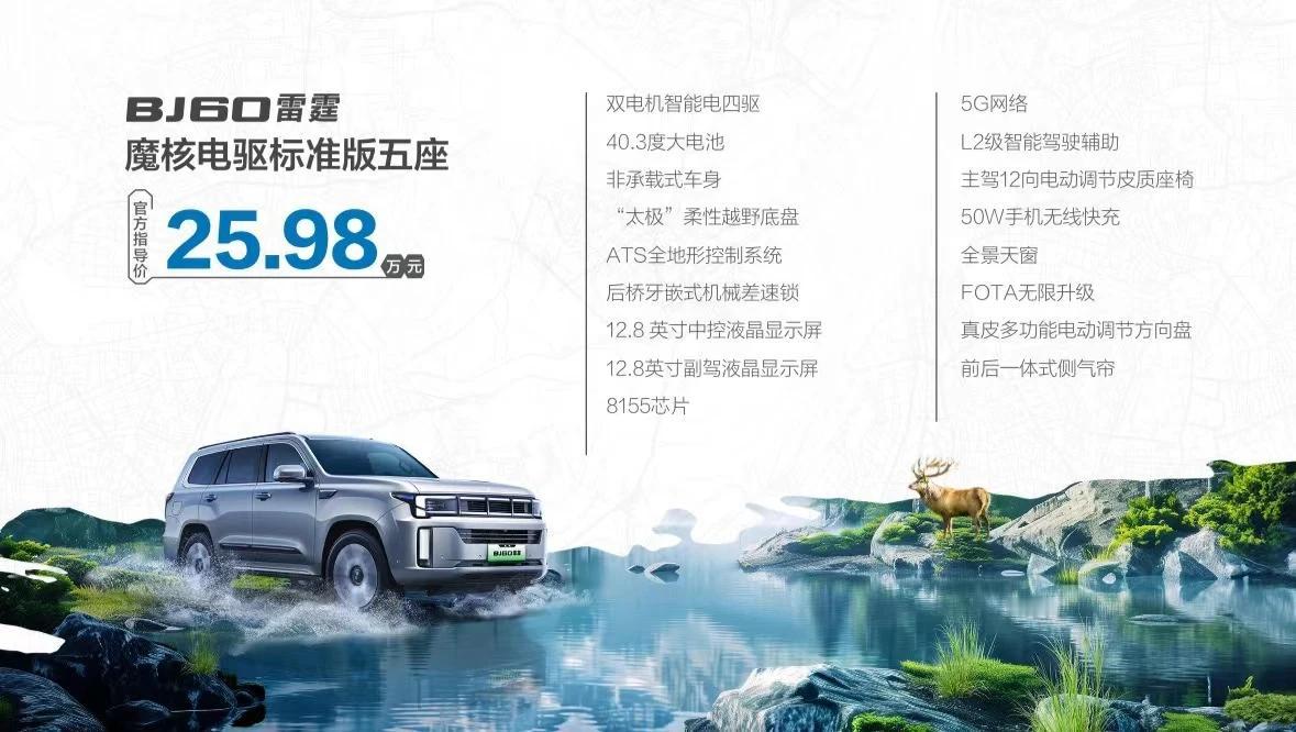 北京BJ60雷霆正式上市，售25.98~28.58万元，作为BJ60的增程版本，