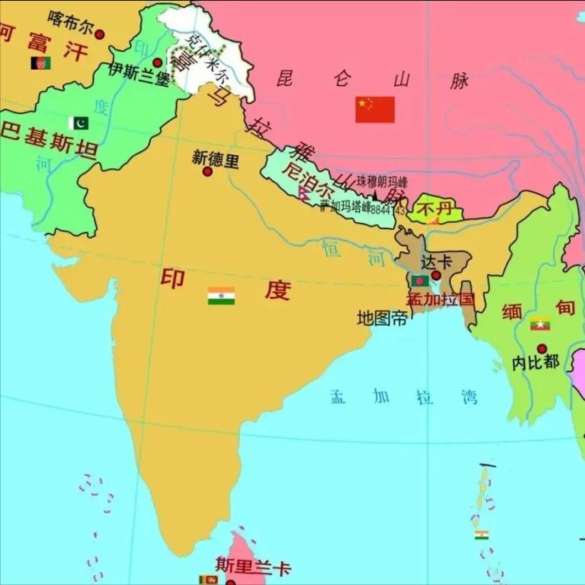如果当年孟加拉、巴基斯坦、印度三国不分家的话！将是一个人口近20亿，国土近400
