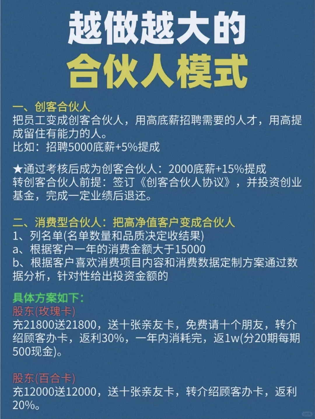 越做越大的合伙人模式，建议收藏‼️