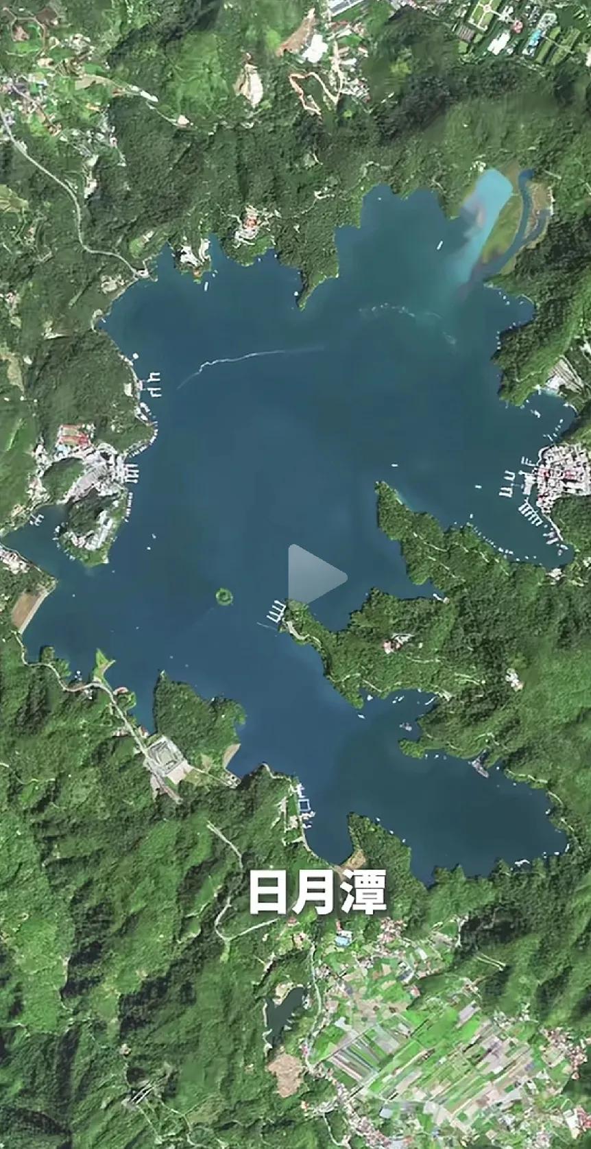 “吉林一号”拍摄的日月潭画面十分清晰，周边环境宜人。
等台湾回归后，各位老铁跟我