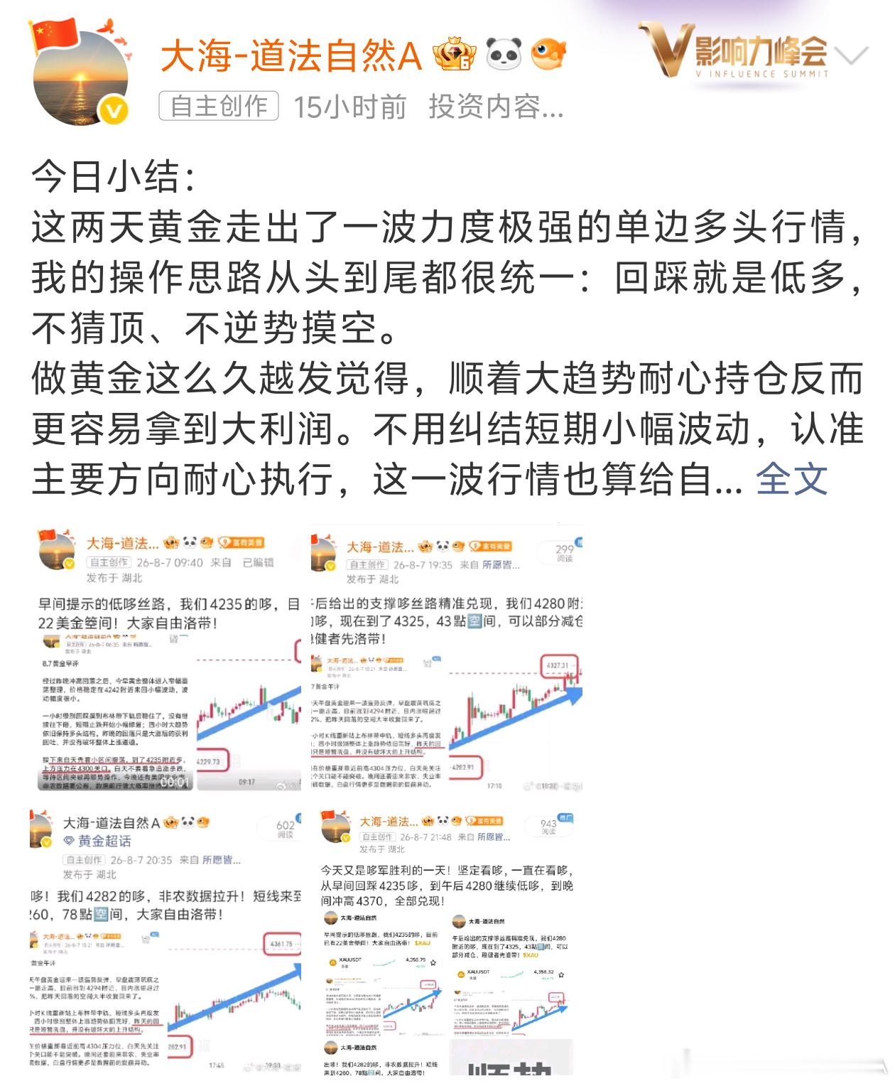 本周总结：本周金价彻底告别此前4120-3990的宽幅震荡大箱体，走出一波超预期