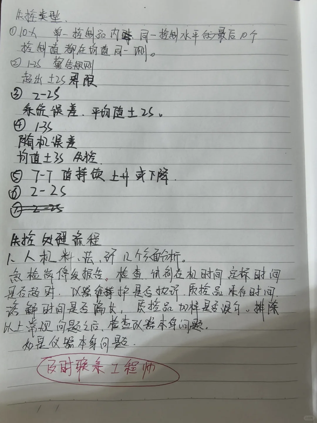 质量控制失控类型和处理流程