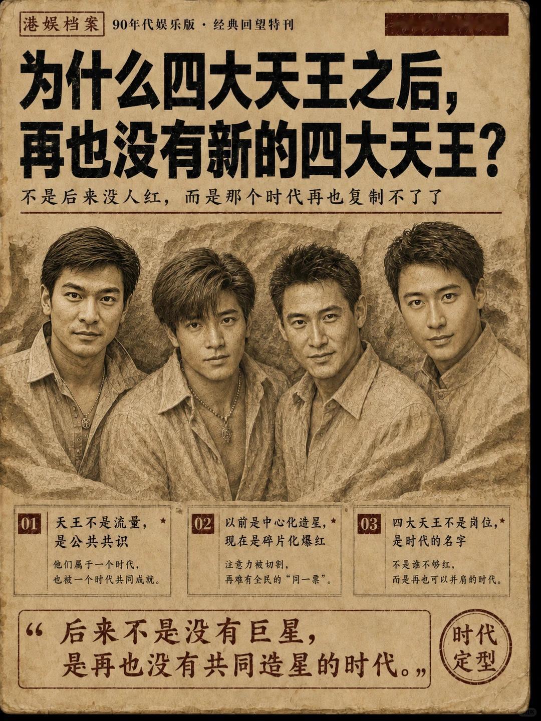 90 年代的港娱，是华语娱乐的绝对中心，造星工业成熟、传播渠道集中，能批量打造出