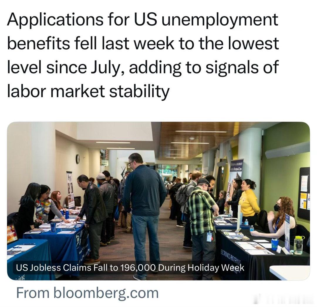 上周首次申请失业金人数：19万6七月来最低有Labor Day假期因素（工作日少