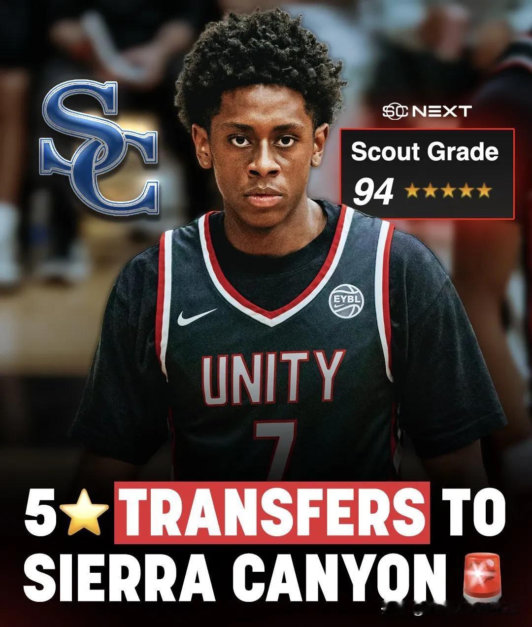 五星后卫Brandon McCoy Jr官宣转学至加州Sierra Canyon