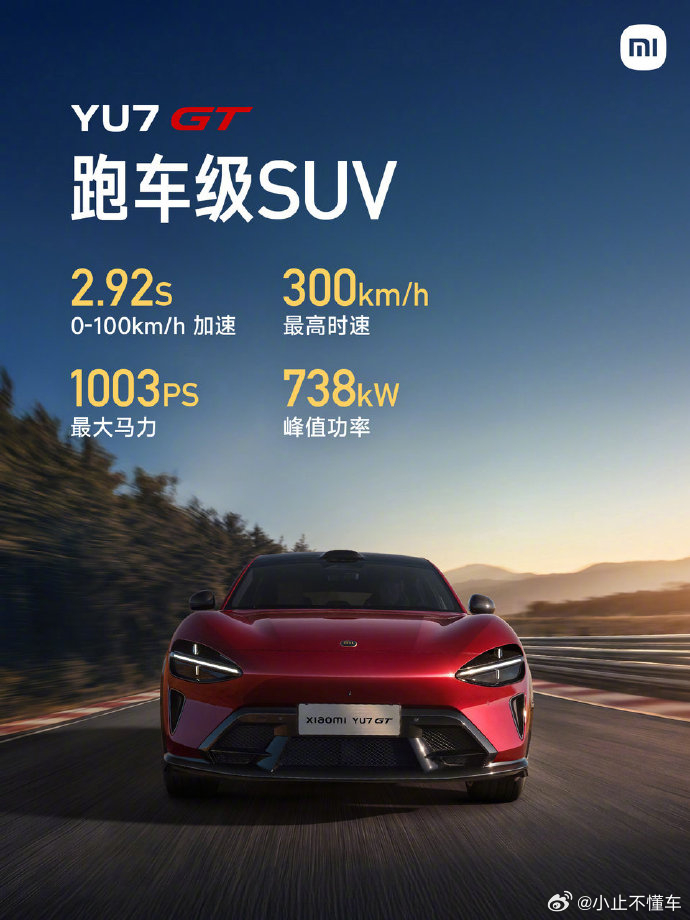 近日，小米汽车官宣其高性能SUV YU7 GT将首发搭载最新一代超级电机V8s 