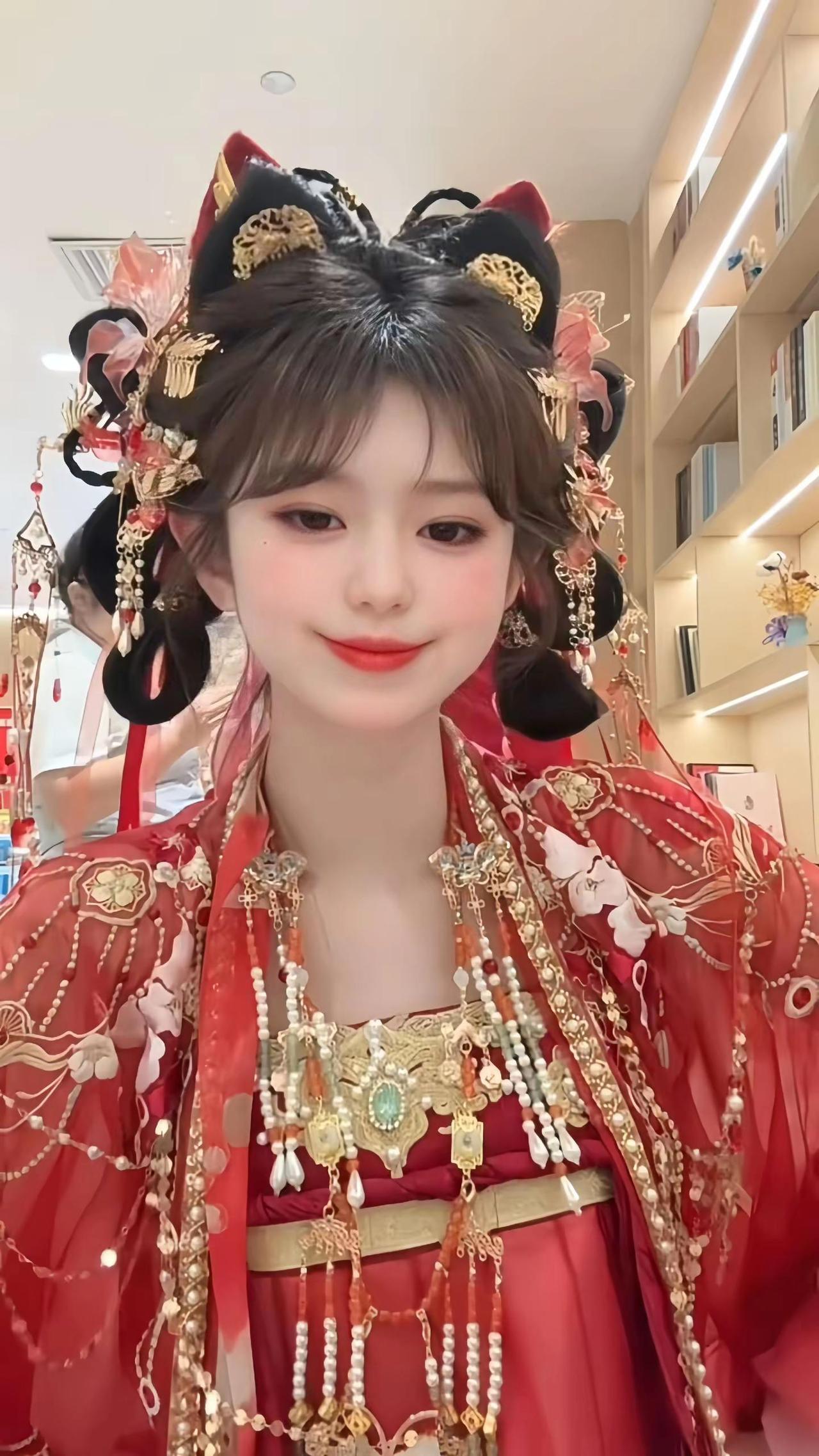 ✨今天也是被汉服惊艳的一天！发饰blingbling的，走路都带风～汉服妆造 汉