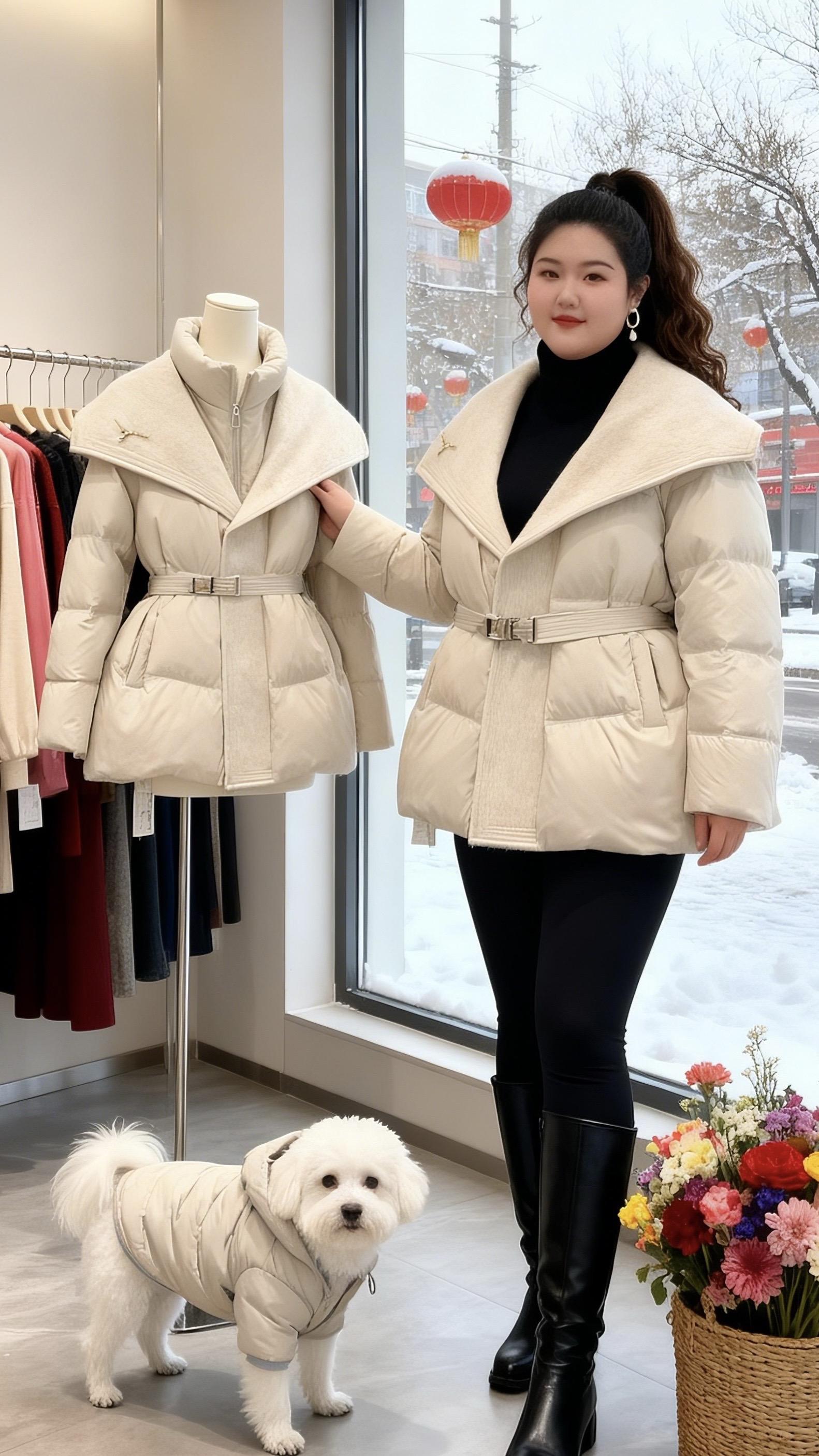 大码女装保暖外套 时尚感穿搭 双12冬日氛围感穿搭大赏穿搭提升精致感的小巧思