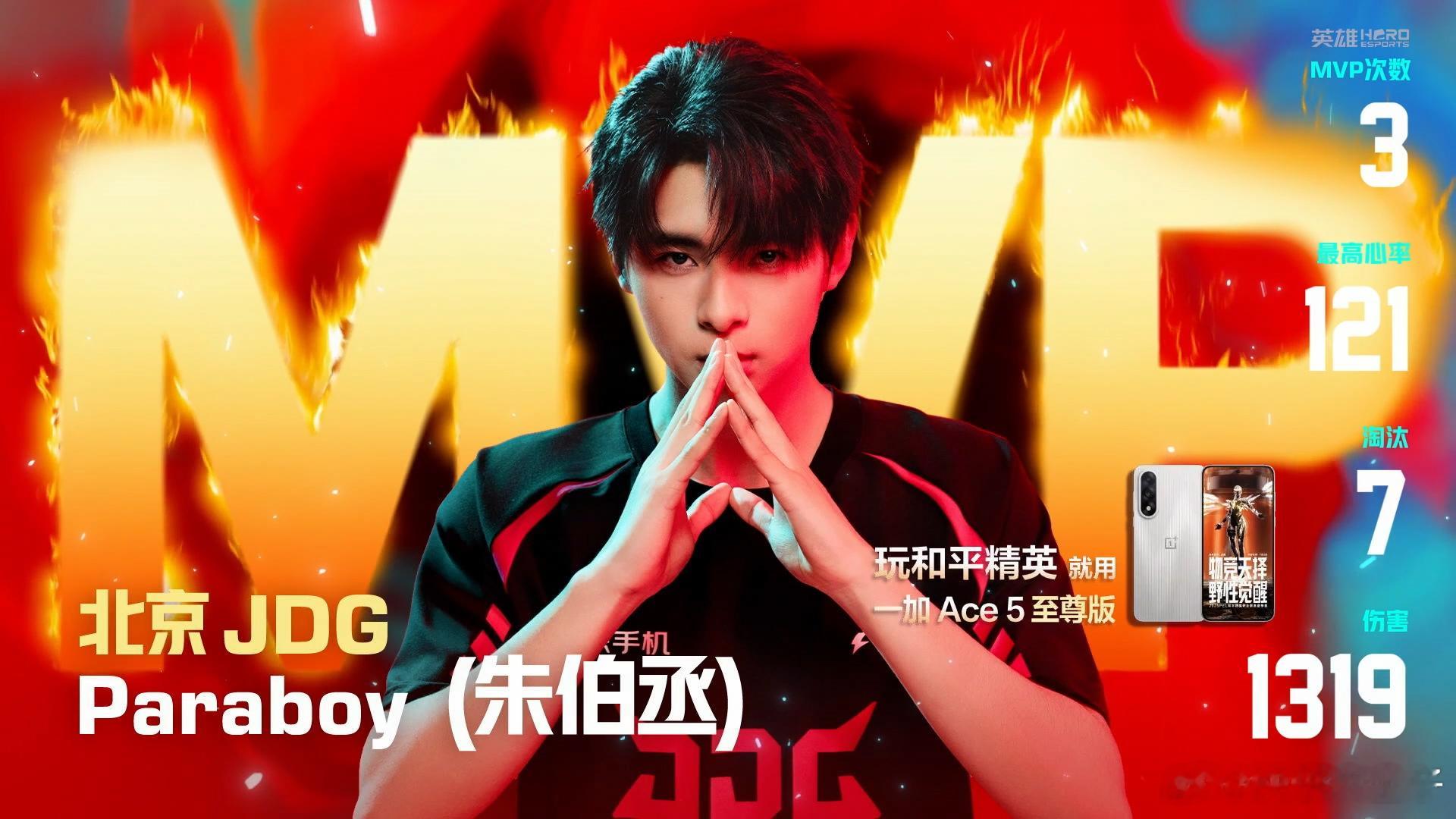 JDG伞兵7淘汰MVP paraboy7淘汰暂时领跑淘汰榜，并获得本场MVPJD