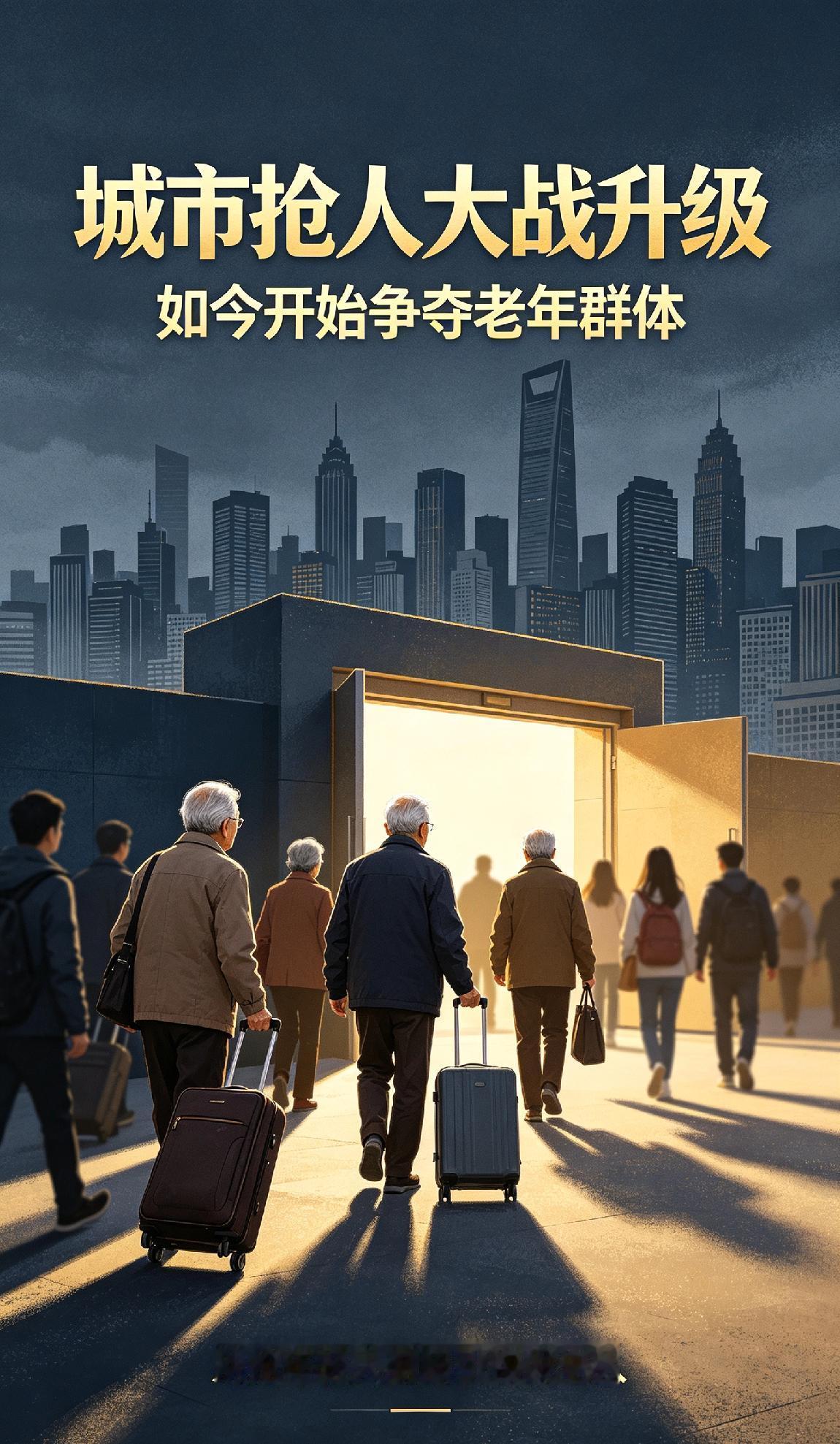 城市抢人大战升级，如今开始争夺老年群体
​抢年轻人热潮褪去，城市转向争夺银发老人