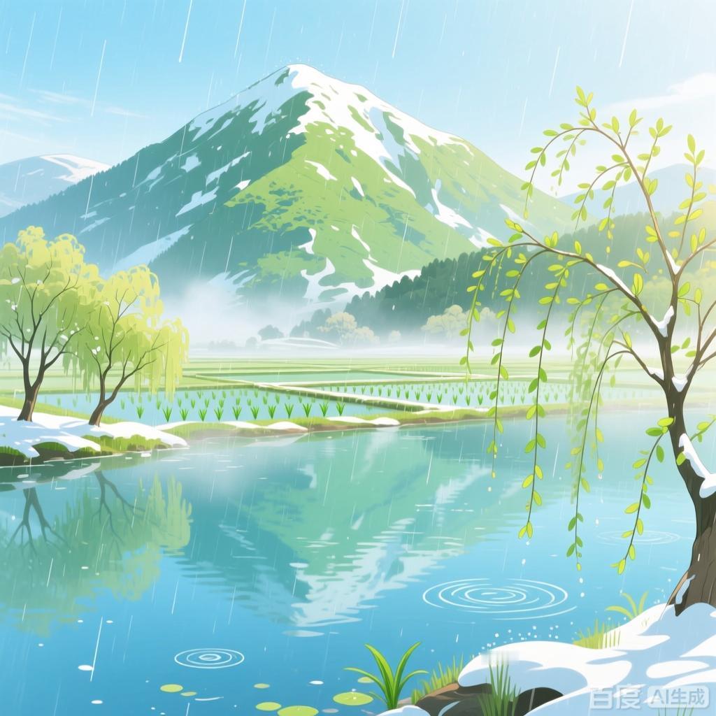 冬去山明水秀，春来风调雨顺