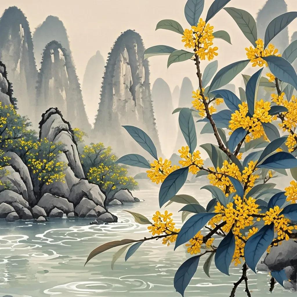 #分享一份秋天给你#
秋桂香韵
 
桂林秋至木樨黄，金粟纷披映晓光。
疑是姮娥遗