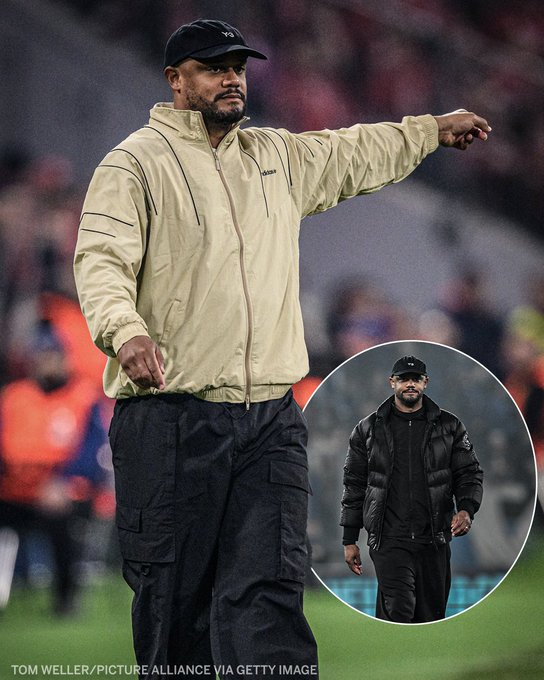 有些教练会穿西装去看比赛，而文森特·孔帕尼则以他独特的风格亮相。👀 