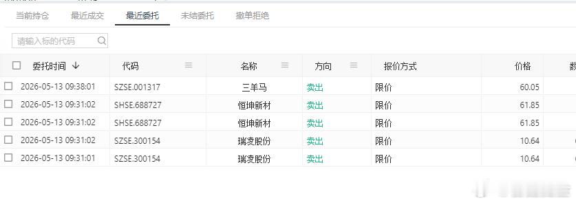 今天早盘比前两天稍微弱了一点,早上自动化化策略只有止盈卖出的,还没有买入的票 