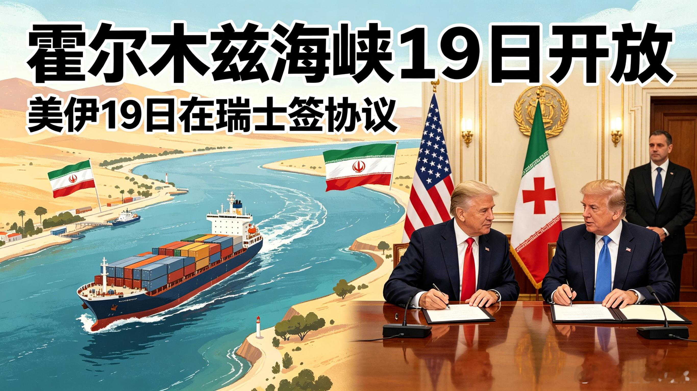 霍尔木兹海峡19日开放，美伊将在瑞士签约紧张的局势，终于迎来了突破口。当地时间6