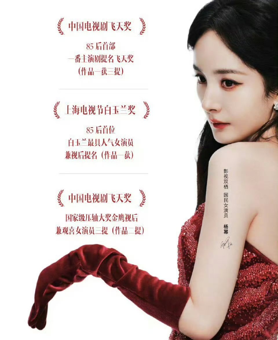 杨幂粉丝做的奖项实绩图... ​​​