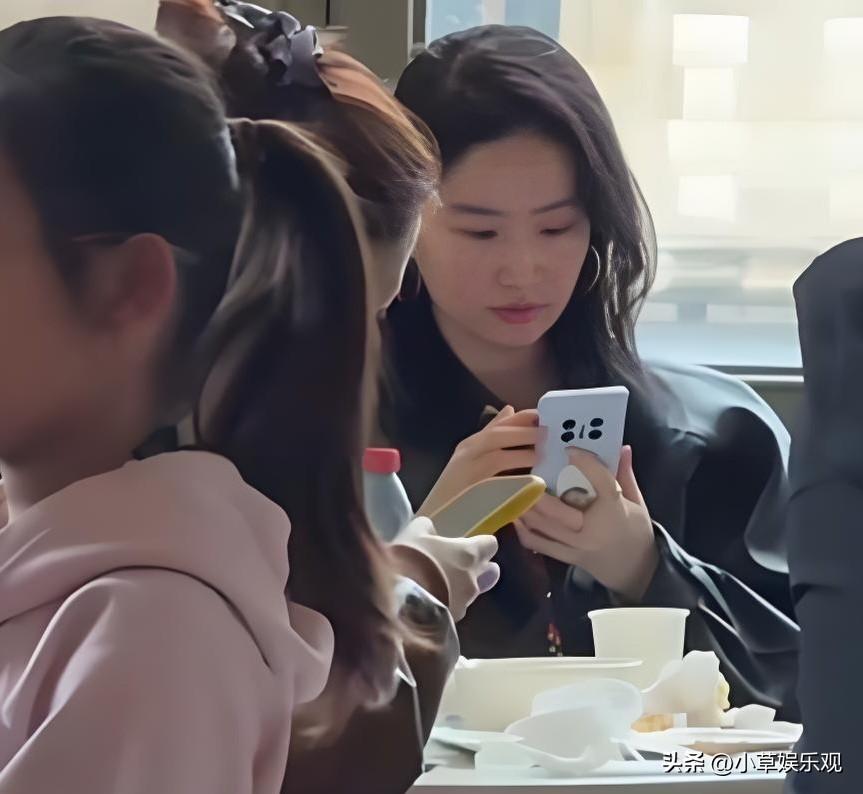 网友在巴黎卢浮宫餐厅偶遇刘亦菲在卢浮宫被偶遇的刘亦菲，黑皮衣素颜吃简餐。这才是真