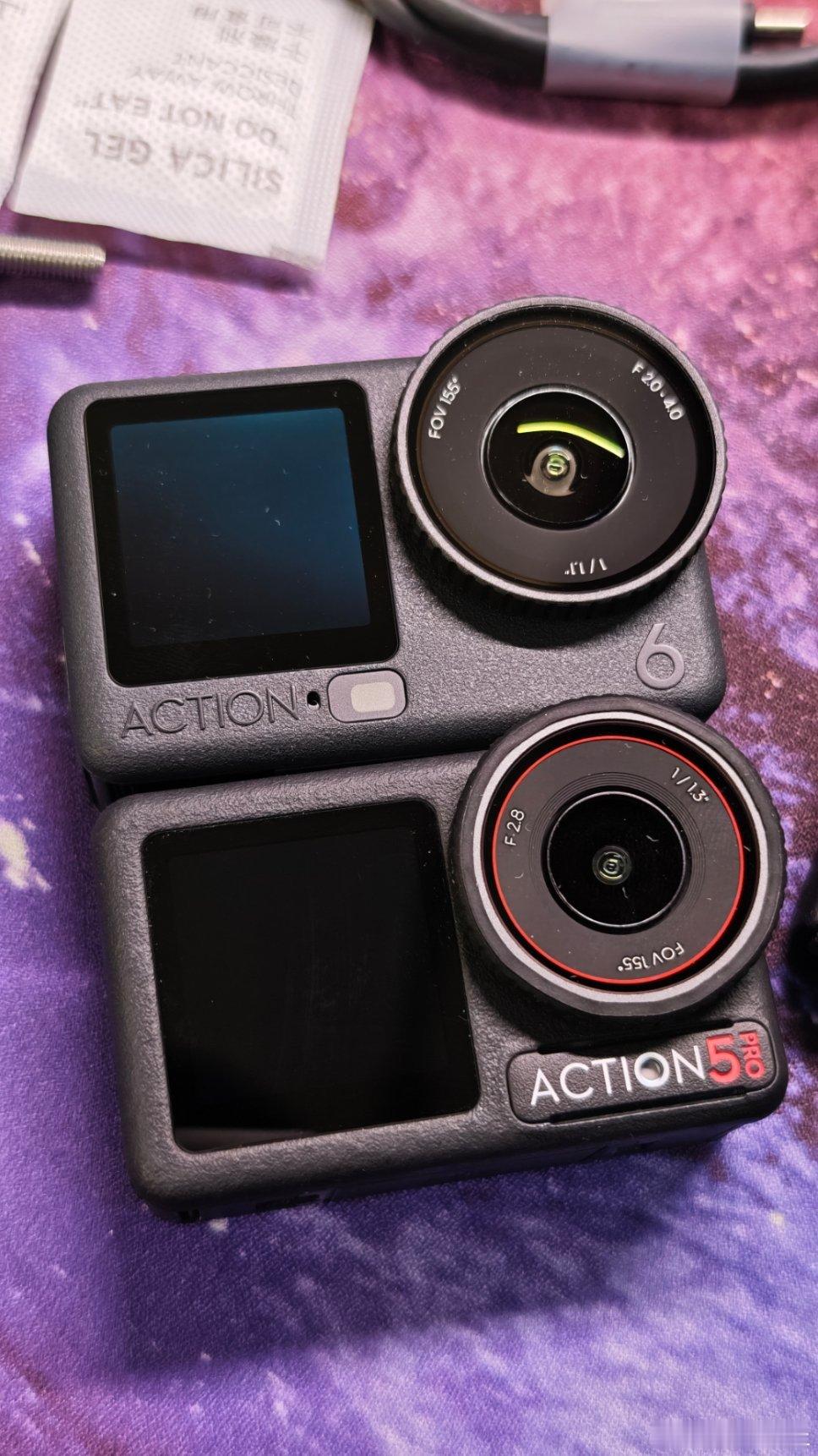 action6和之前的5pro终于同框还没来得及开机拍摄试试不过原本5的那套外框