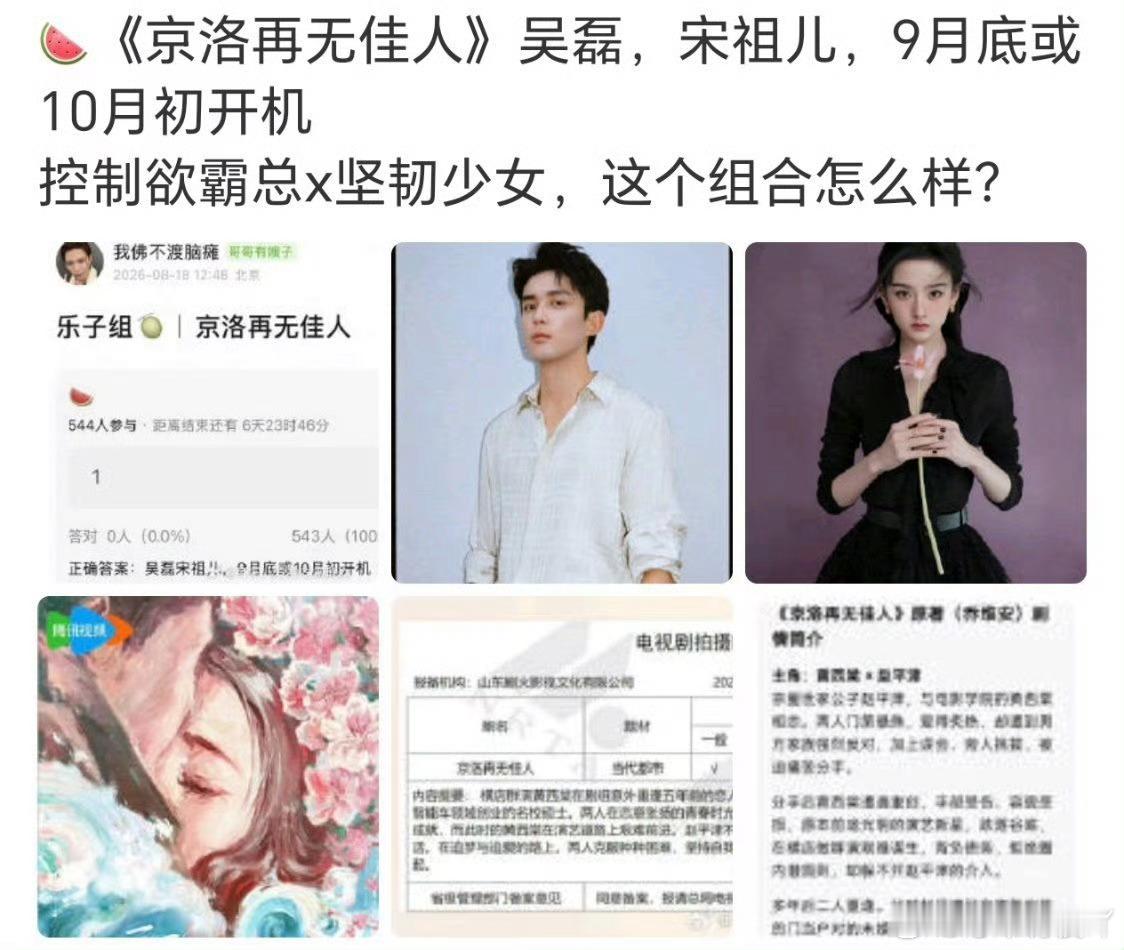 如果这个搭配的话，不说剧最后结果，前期关注度肯定很高了，播的时候高开肯定没问题。