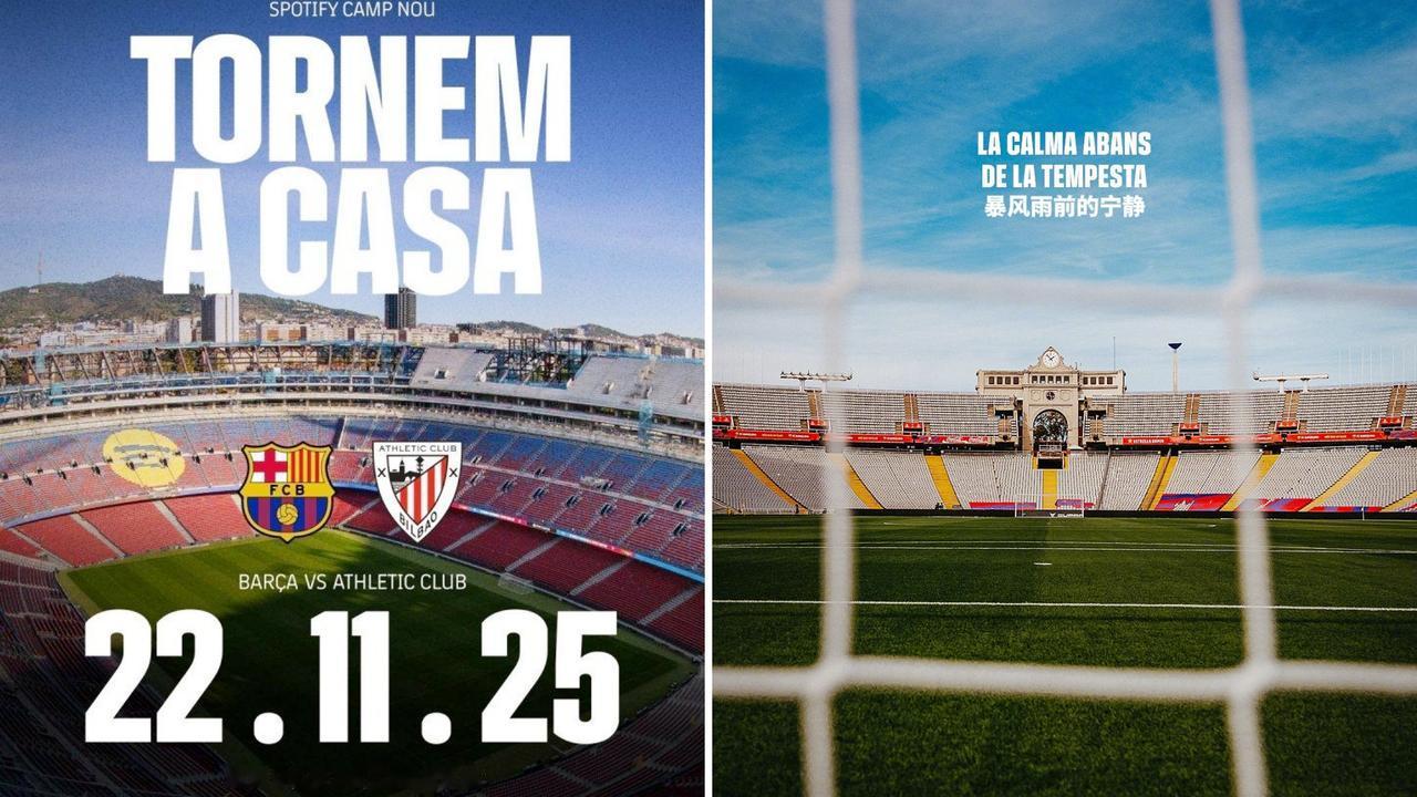 巴萨将于本周六对阵毕尔巴鄂时重返诺坎普比赛，这是巴萨在时隔近2年半后首次重返诺坎