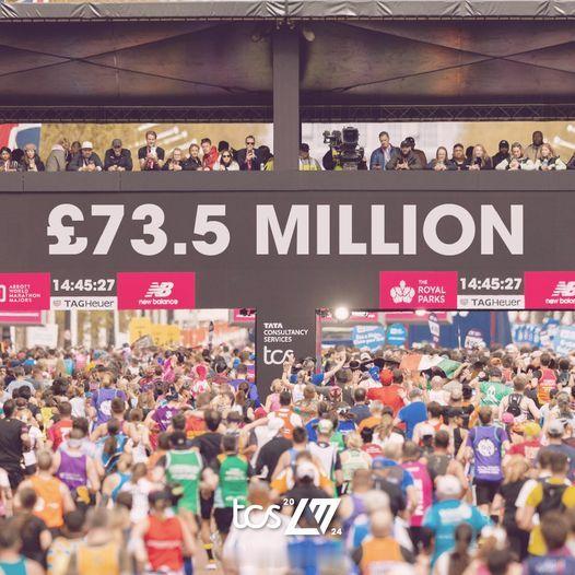 2024伦敦马拉松确认今年创纪录地筹得善款7350万英镑。统计由 collabo