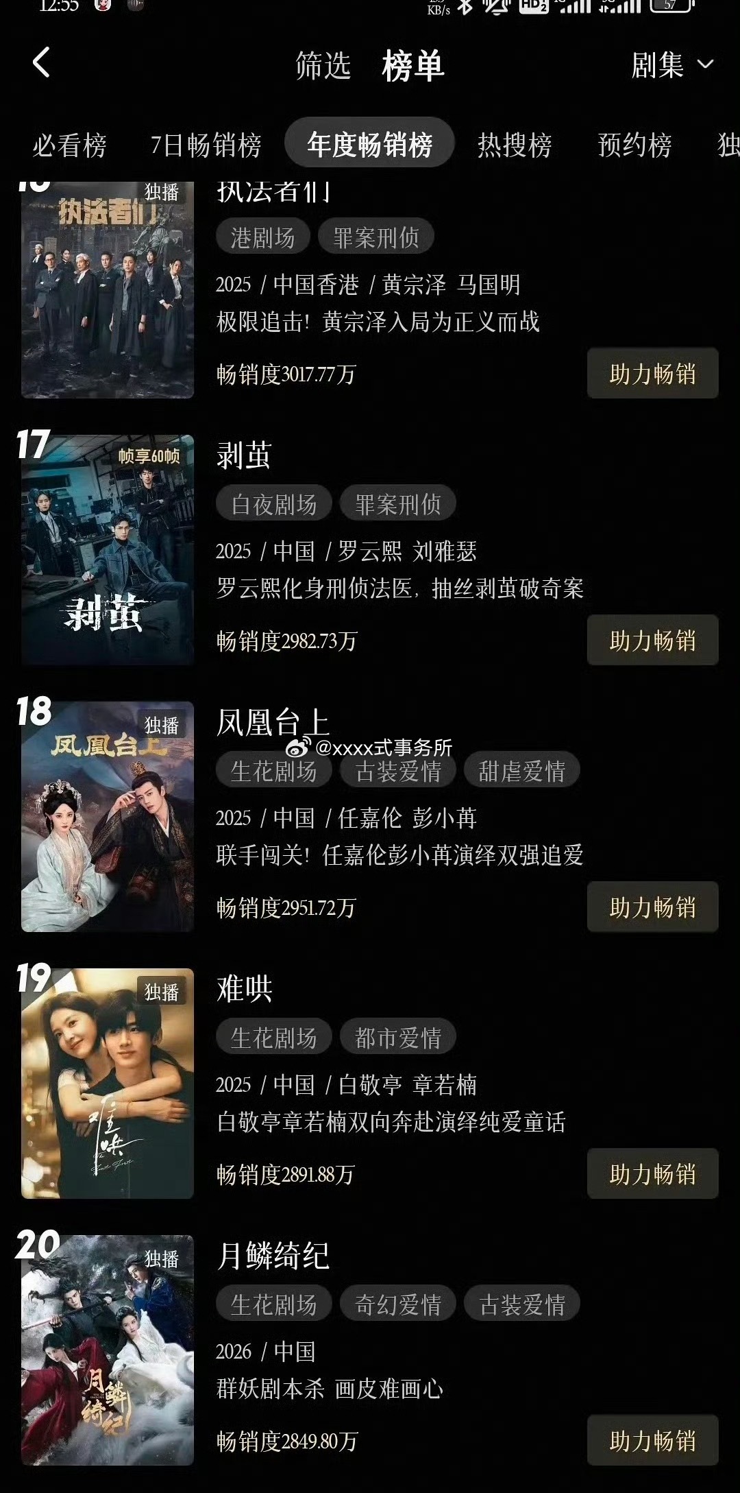 鞠婧祎、曾舜晞、陈都灵月鳞绮纪开播四天直接进年榜