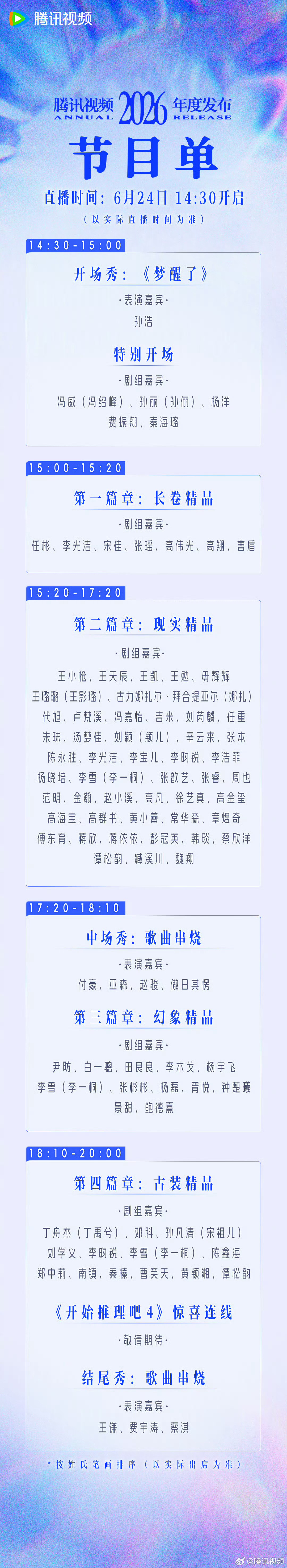 明天鹅卖菜大会，节目单都开始真名➕艺名