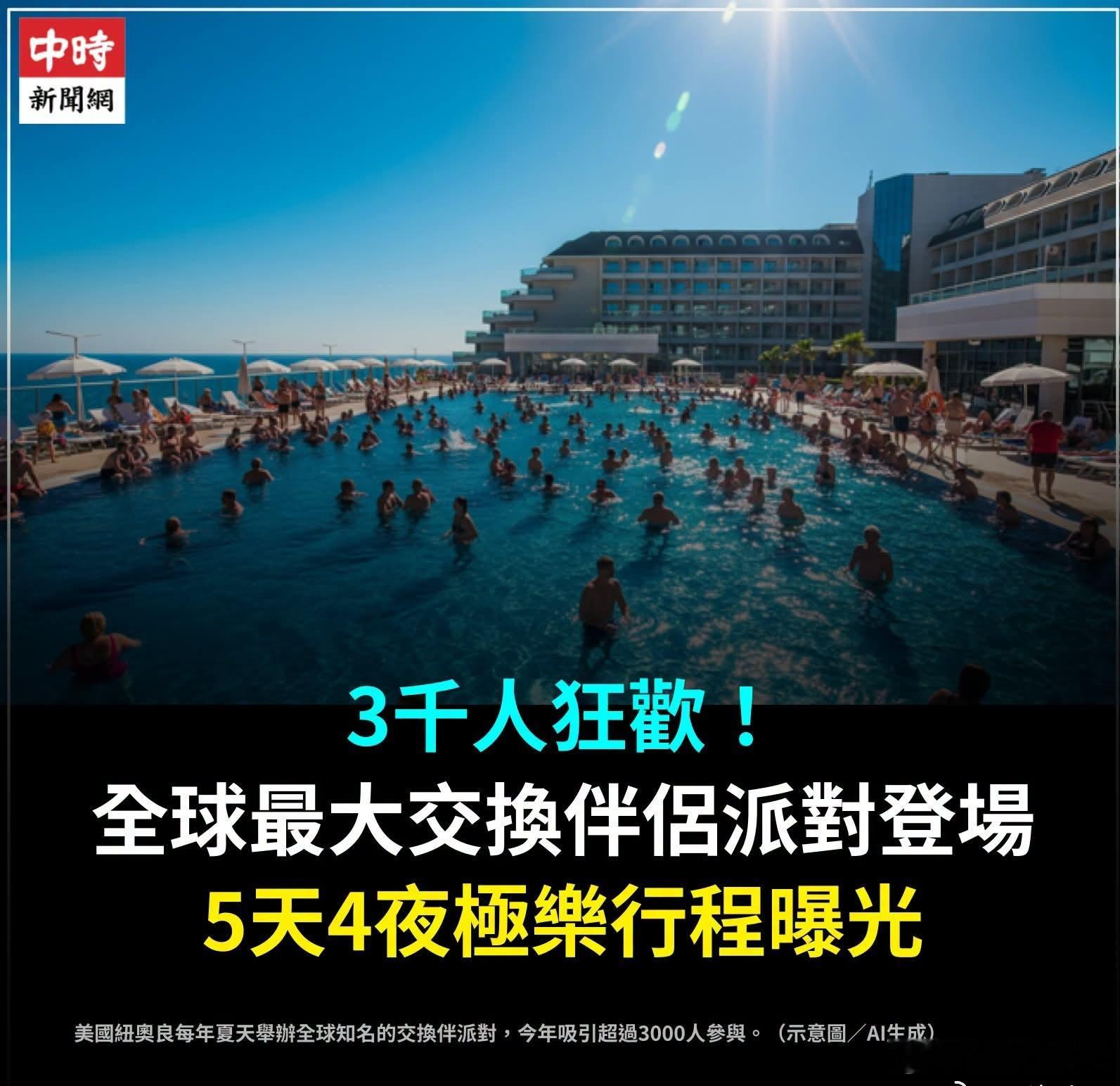 3千人集体淫乱，美国举办全球最大交换伴侣派对根据《纽约邮报》报导，每年夏天美国新