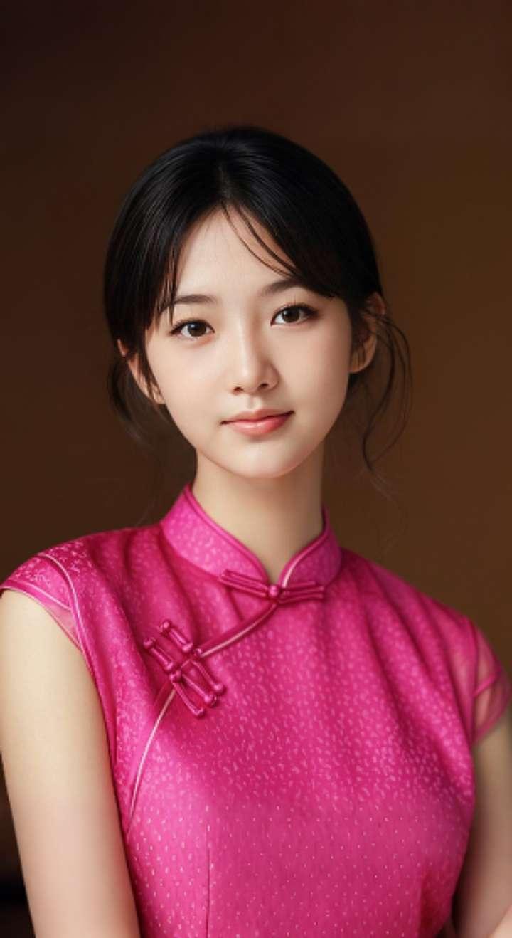 AI扩图 AI艳粉微笑