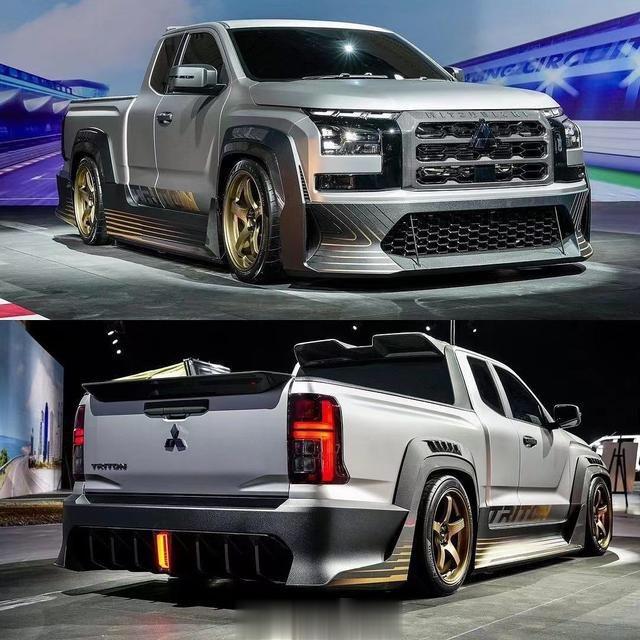 #大v聊车# 【全新一代三菱L200赛化版亮相 造型激进 双门设计】前不久，全新