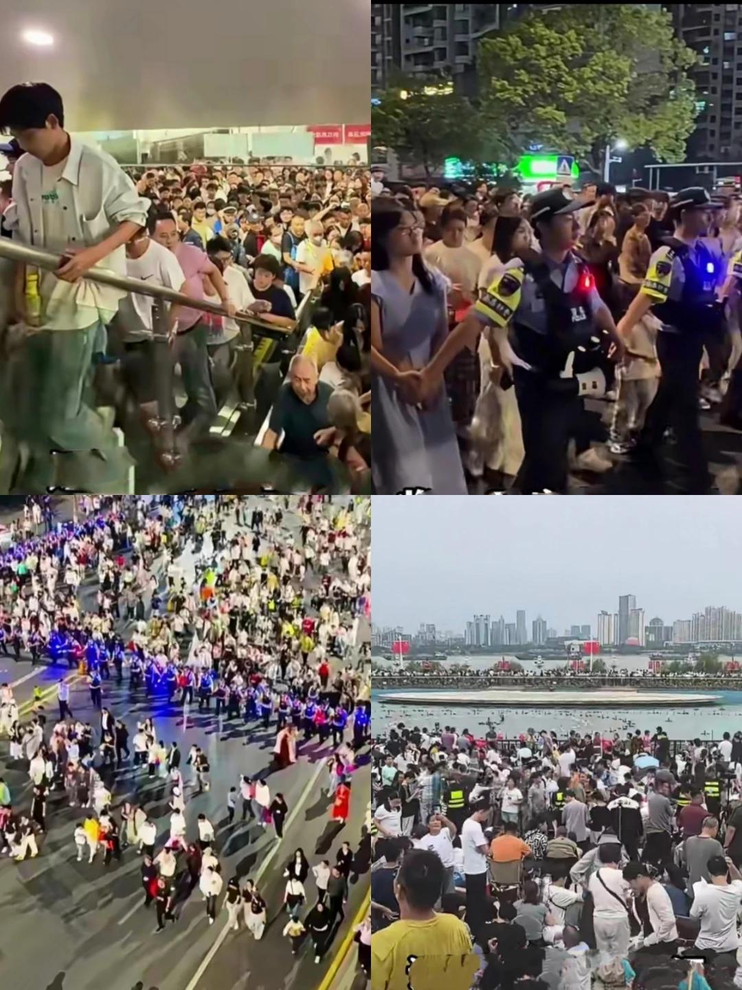 当然是真的。去年就有这般景家。2025年10月1日是122万人聚集在赣江岸边看烟