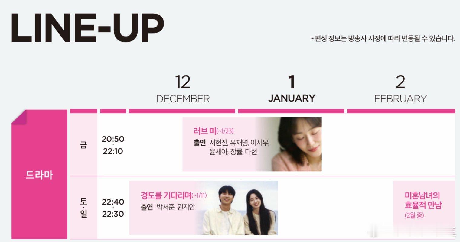 2026年 JTBC 电视剧阵容周六 未婚男女的有效相遇 韩志旼  朴成焄接档 