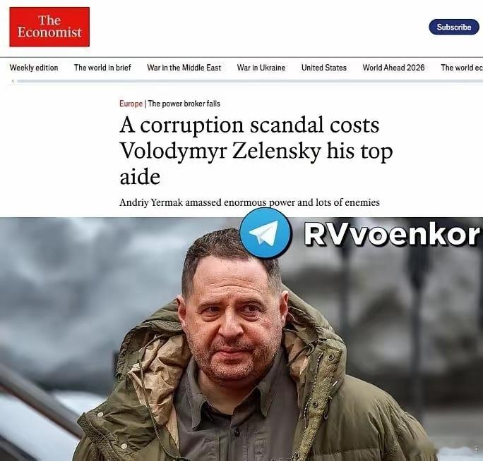 《经济学人》报道称，当叶尔马克得知泽连斯基决定解雇他时，他